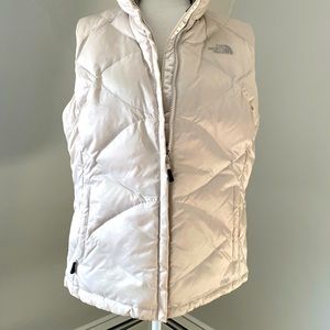 NorthFace 550 Down Vest- Off White w/ Brown lining